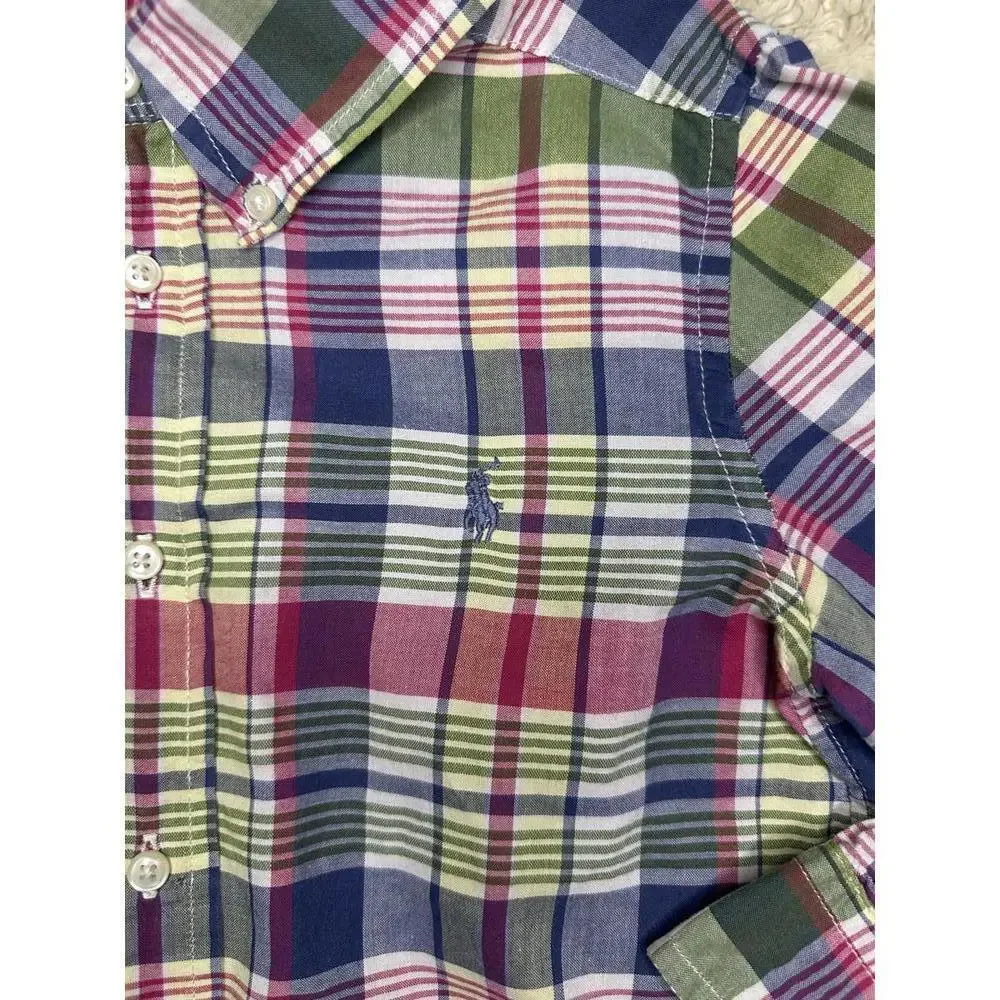 Ralph Lauren classic multicolored plaid button-down shirt Size 4/4T
